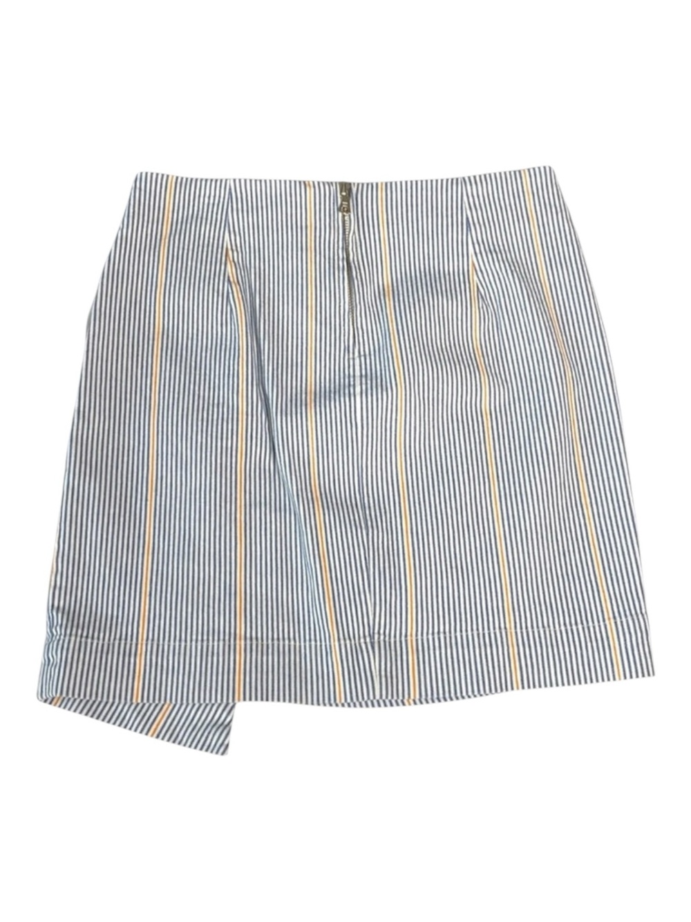 new 3x1 ᯾ Jane Ruffle Stretch Denim Mini Skirt ᯾ Blue Ticking Stripe ᯾ XS ᯾ Chic - Picture 8 of 16